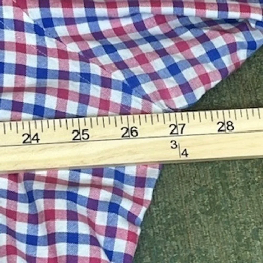 Ralph Lauren Mens Gingham Button Down Shirt Long Sleeve Red Blue White XXL‎ TTG